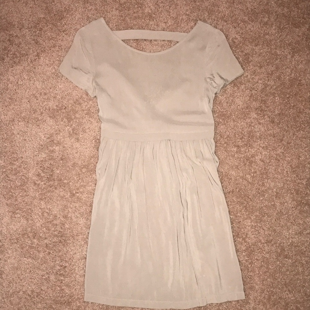 Cream mini baby doll dress